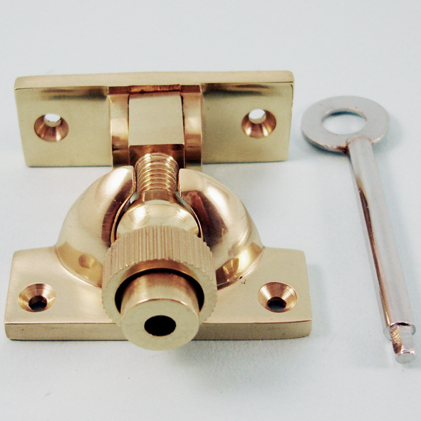 THD161L/PB • Locking • Polished Brass • Locking Brighton Pattern Sash Fastener